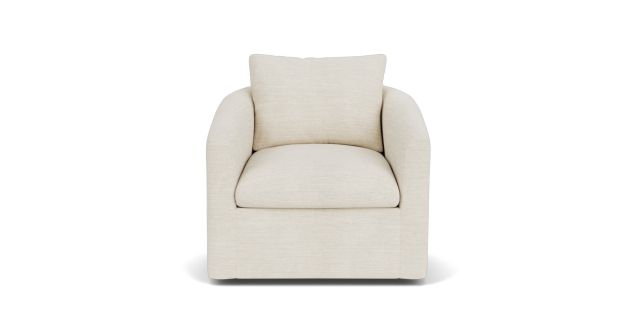 Trixy swivel armchair in vogar fabric chalk