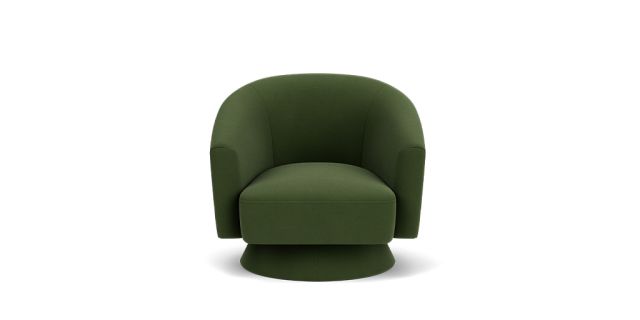 Elanor swivel armchair in Bali Green Velvet