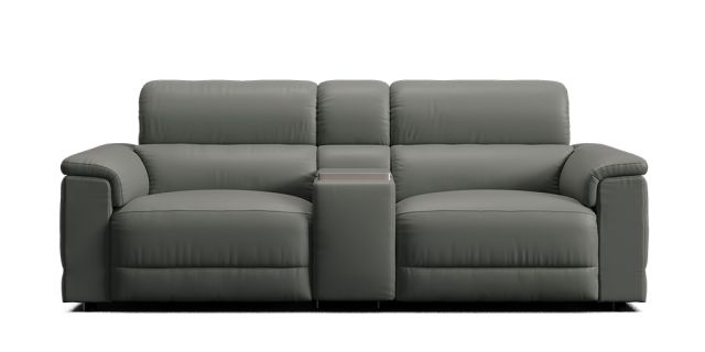 Cupertino 3 seat dual electric recliners, electric telescopic headrests, electric lumbar & console with theatre sound