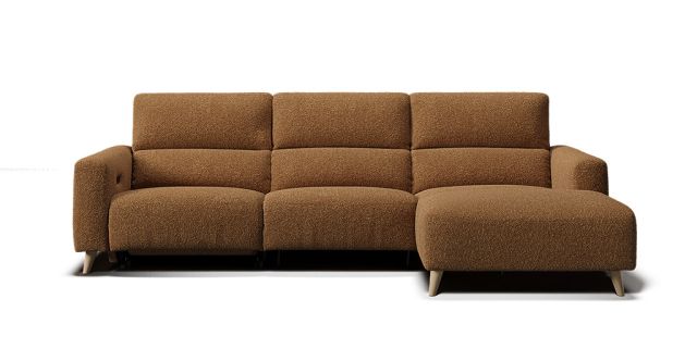 Jeane 3 seat dual electric recliners with electric telescopic headrests & right facing chaise