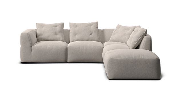 Palm Beach 6 seat corner modular with right facing ottoman