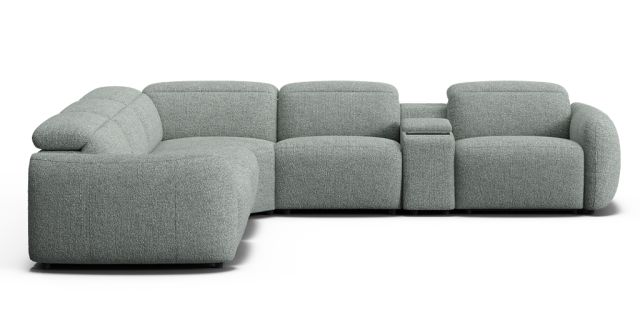 Royce 7 seat corner modular with zero-gravity electric recliners & electric headrests with console