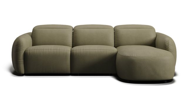 Royce 2.5 seat electric recliner with electric headrest & right facing chaise