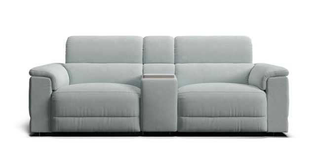 Saratoga 3 seat dual electric recliners, electric telescopic headrests & console with theatre sound