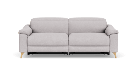 Mirow 3 seat dual electric recliner with electric headrest in friday fabric silver grey | Plush