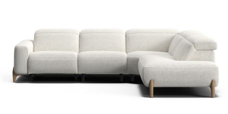 Oakden 6 seat right facing corner terminal with electric recliner & electric headrest | Plush