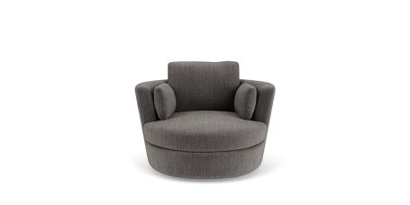 Snuggle petite fabric swivel armchair petite
