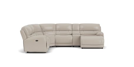 Atlanta leather 5 seat corner electric recliner with chaise