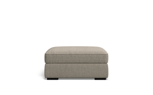 Edinburgh ottoman in hopsack fabric warm greige | Plush