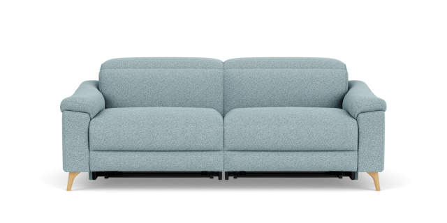 Mirow 3 Seat Dual Electric Recliner with Electric Headrest in Friday Fabric Ocean