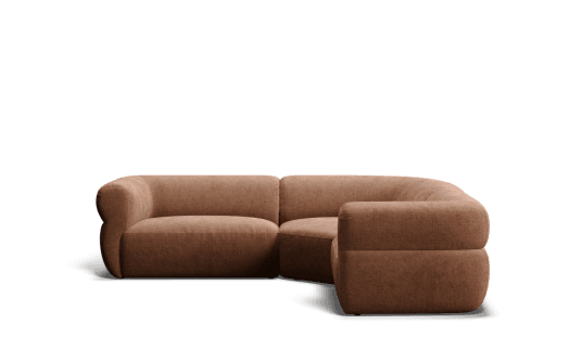 Oria 4.5 seat corner modular in pink fabric | Plush