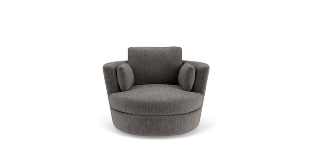 Snuggle petite fabric swivel armchair petite

