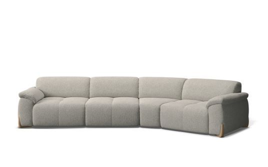 Ravello 5 seat right arm facing wedge modular with dual electric sliding seats | Plush