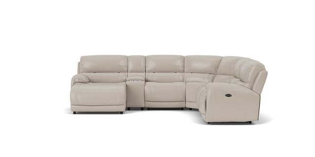 Atlanta 5 seat electric recliners + console + left facing reclining chaise