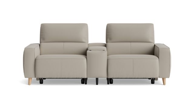 Clifton 3 seat dual electric recliners with electric telescopic headrests & console | Plush