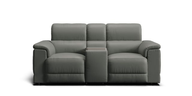 Cupertino 2 seat dual electric recliners, electric telescopic headrests, electric lumbar & console with theatre sound