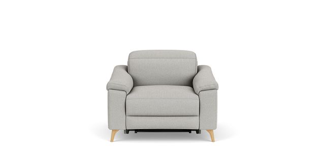 Mirow electric recliner + headrest in ancona livid fabric