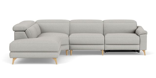 Mirow 3 seat electric recliner + corner + electric headrest + left facing terminal in ancona livid fabric