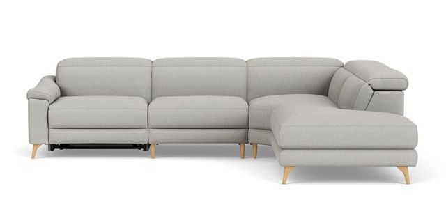 Mirow 3 seat electric recliner + corner + electric headrest + right facing terminal in ancona livid fabric