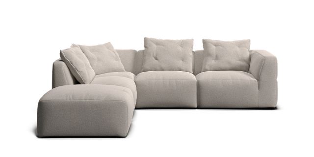 Palm Beach 6 seat corner modular with left facing ottoman | Plush