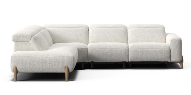 Oakden 6 seat left facing corner terminal with electric recliner & electric headrest | Plush