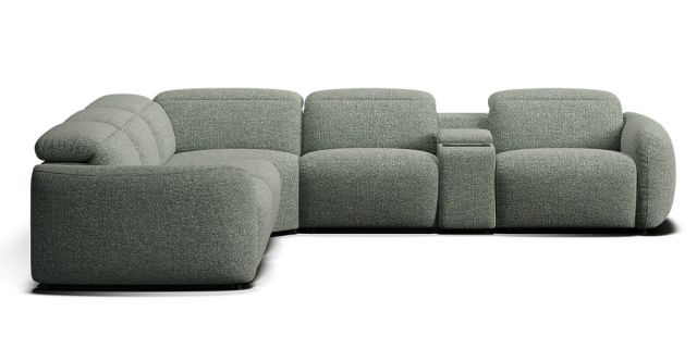 Royce 7 seat corner modular with zero-gravity electric recliners & electric headrests with console