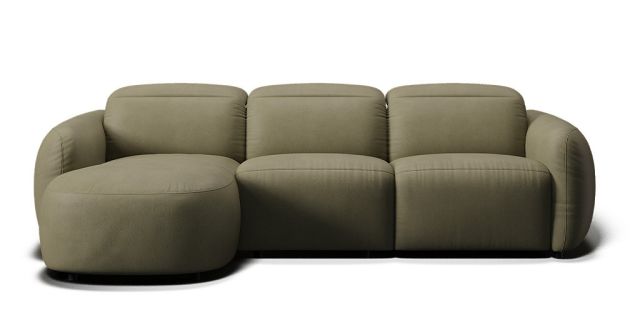 Royce 2.5 seat electric recliner with electric headrest & left facing chaise | Plush