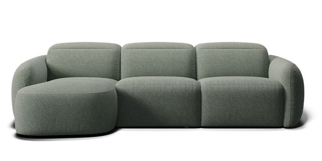 Royce 3 seat electric recliner with electric headrest & left facing chaise | Plush