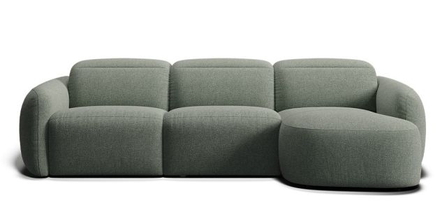 Royce 3 seat electric recliner with electric headrest & right facing chaise | Plush