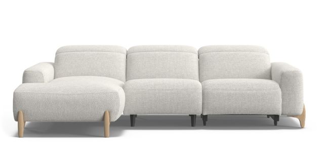 Oakden 3 seat electric recliner with electric headrest & left facing chaise | Plush