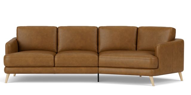 Zane 3 seat & right side cuddler with oak leg | Plush